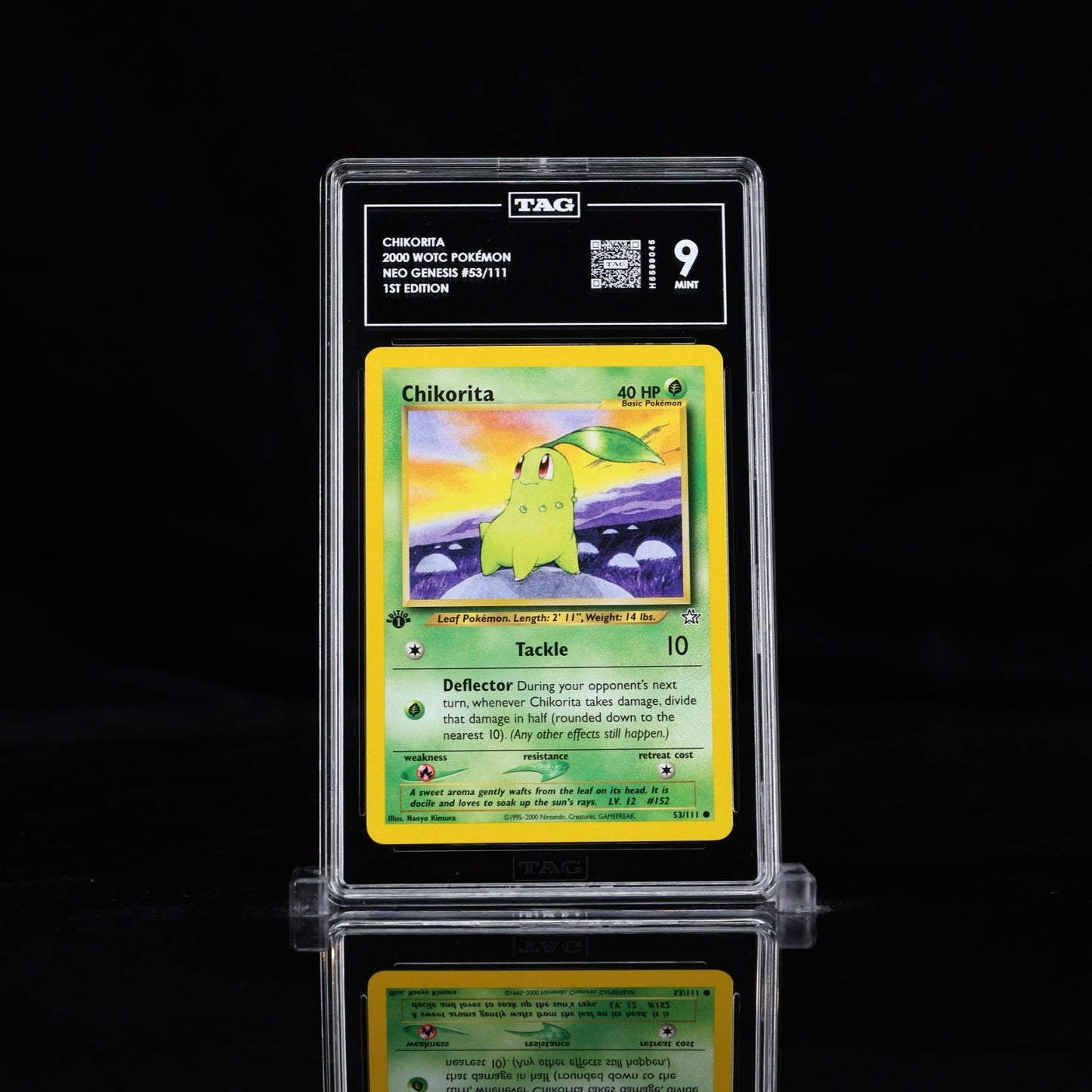 TAG 9 - Chikorita 53/111 1st Edition Common - Pokemon Neo Genesis WOTC Vintage