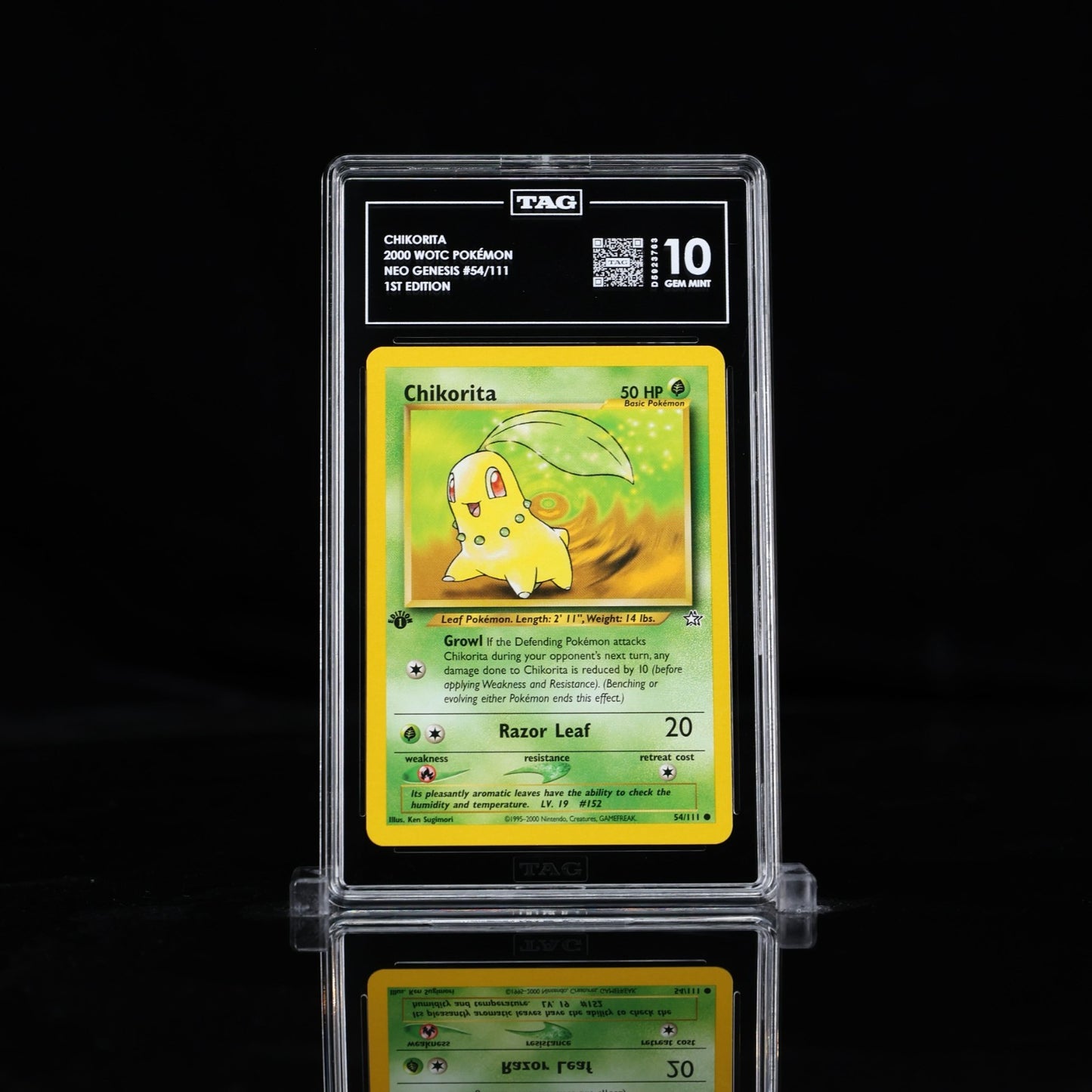 TAG 10 - Chikorita 54/111 1st Edition Common - Pokemon Neo Genesis WOTC Vintage