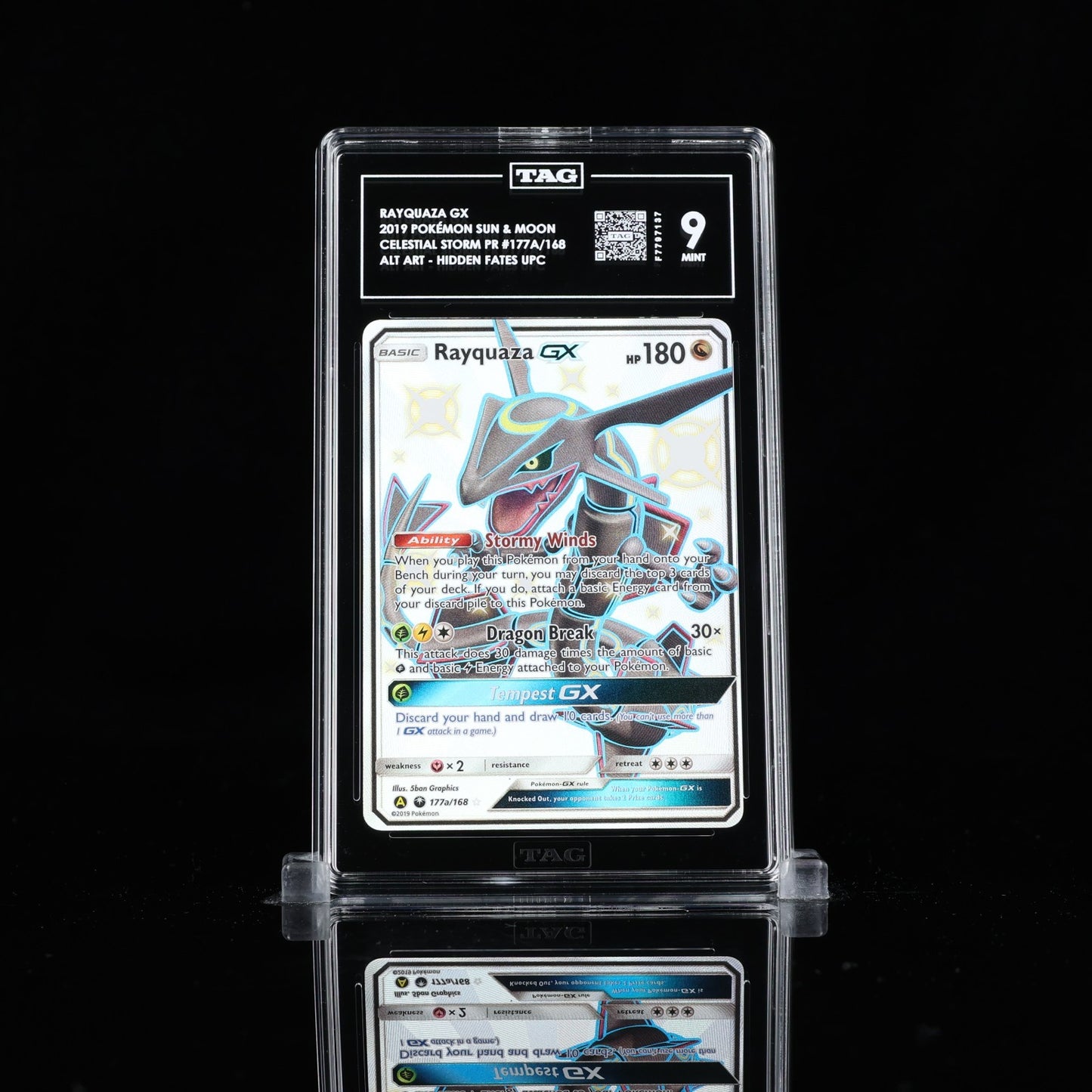 TAG 9 - Rayquaza GX 177a/168 Shiny Alternate Art Hidden Fates Pokemon Sun & Moon