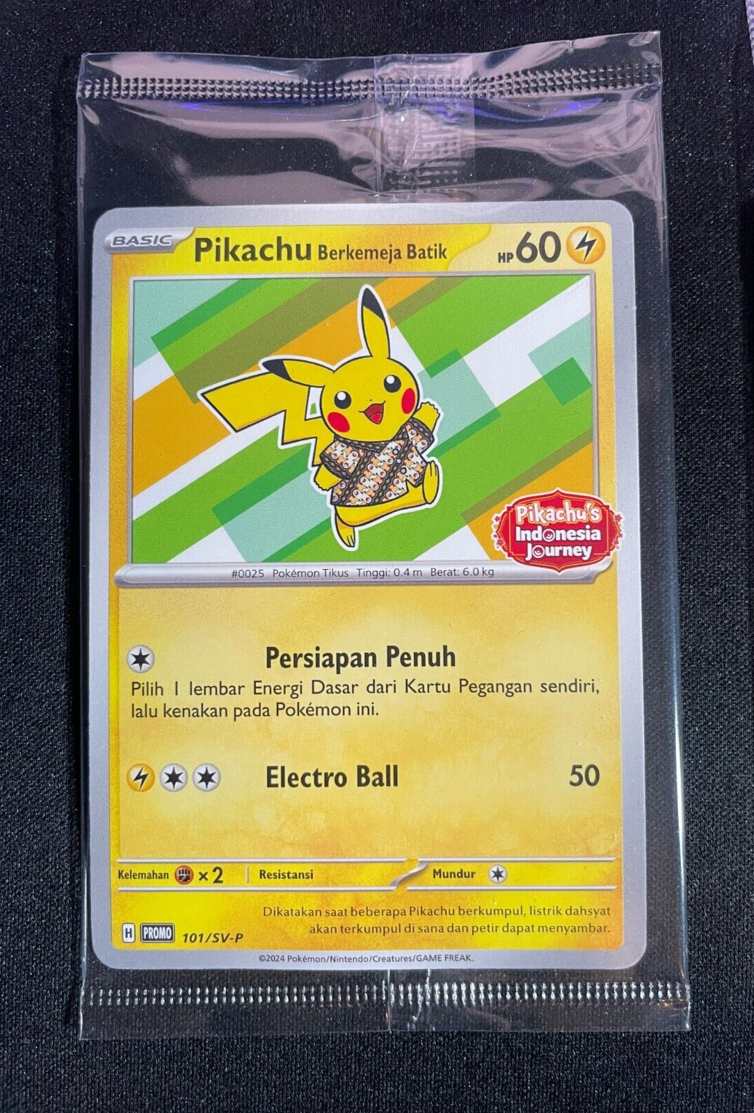 Pikachu Berkemeja Batik 101 154 155 190/SV-P Pokemon Indonesian Exclusive SEALED
