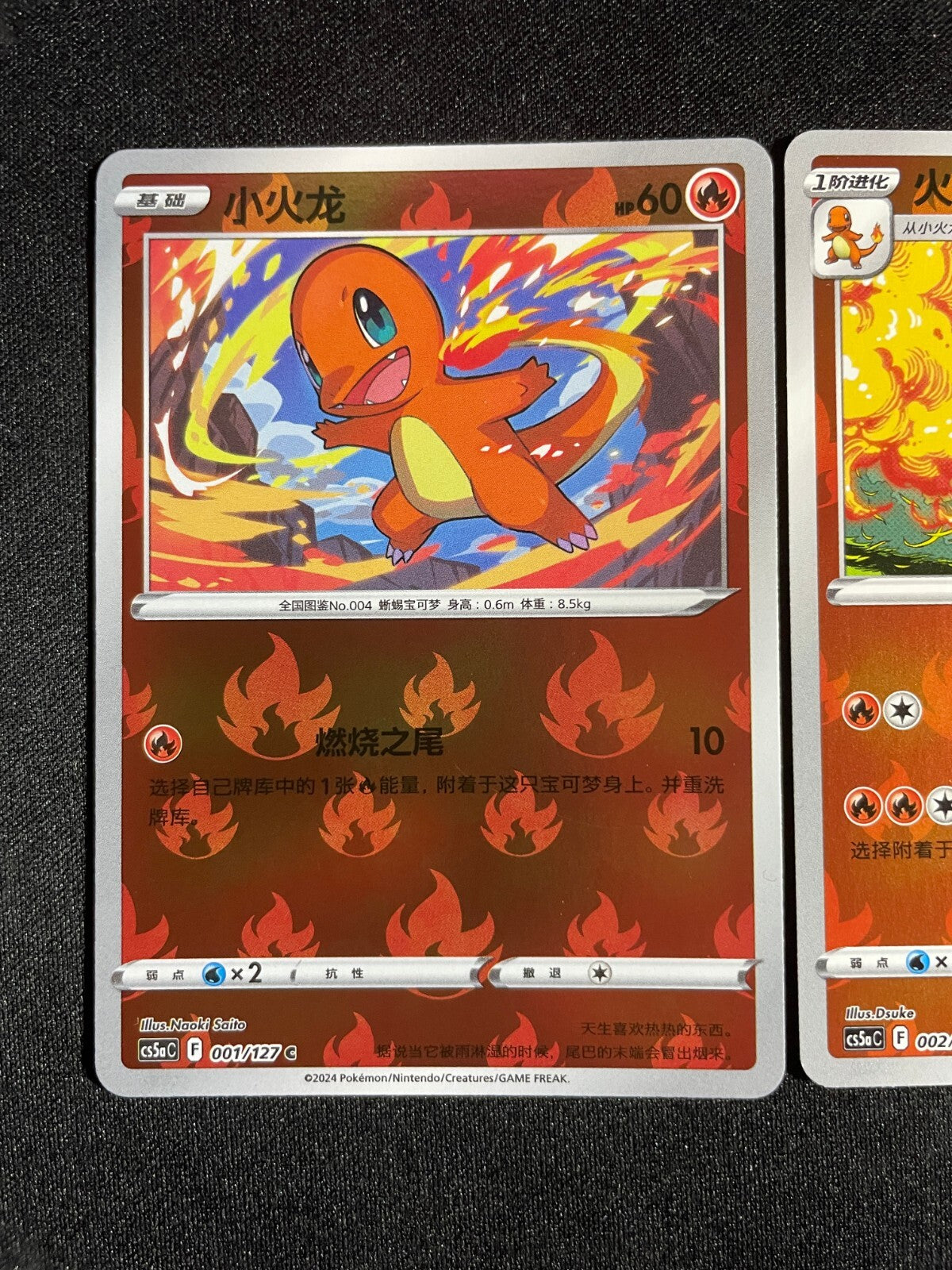 Charmander 001/127 & Charmeleon 002/127 Reverse Holos Pokemon Chinese Exclusives