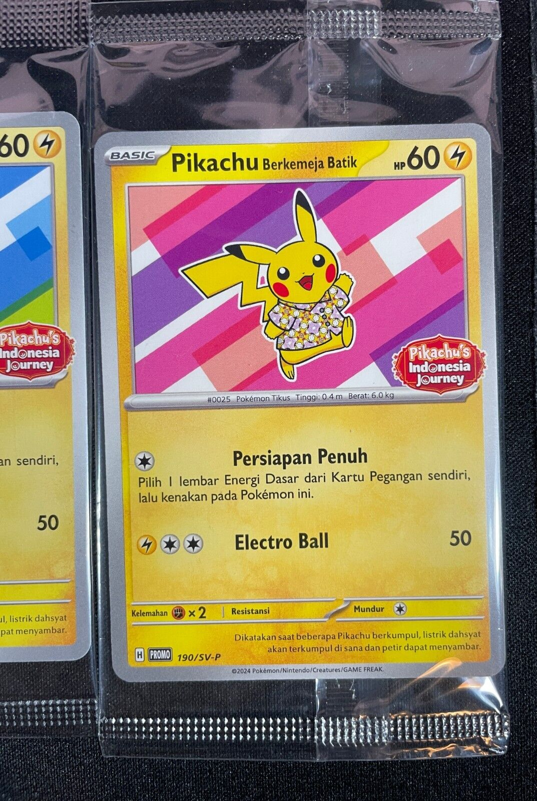Pikachu Berkemeja Batik 101 154 155 190/SV-P Pokemon Indonesian Exclusive SEALED