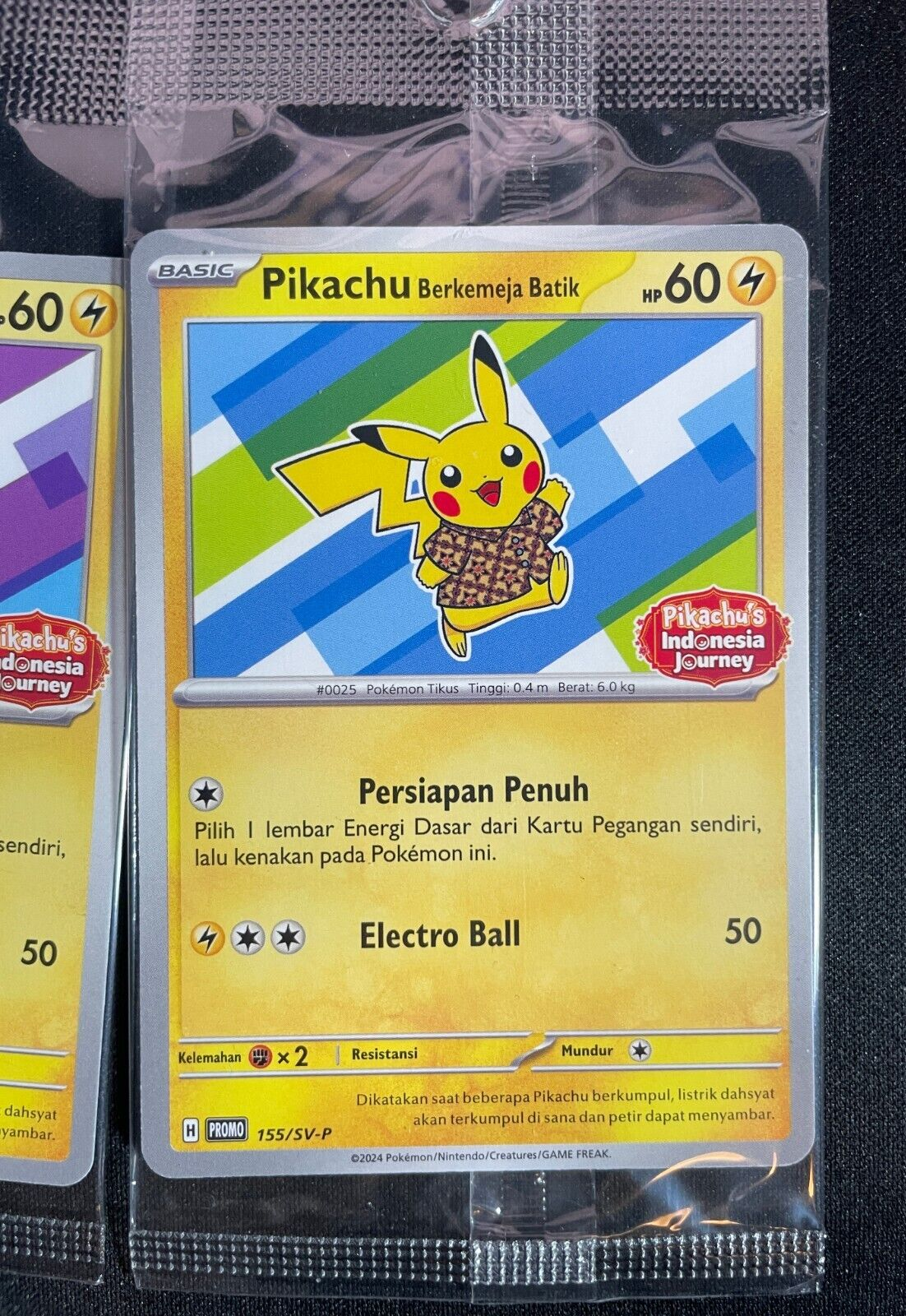 Pikachu Berkemeja Batik 101 154 155 190/SV-P Pokemon Indonesian Exclusive SEALED