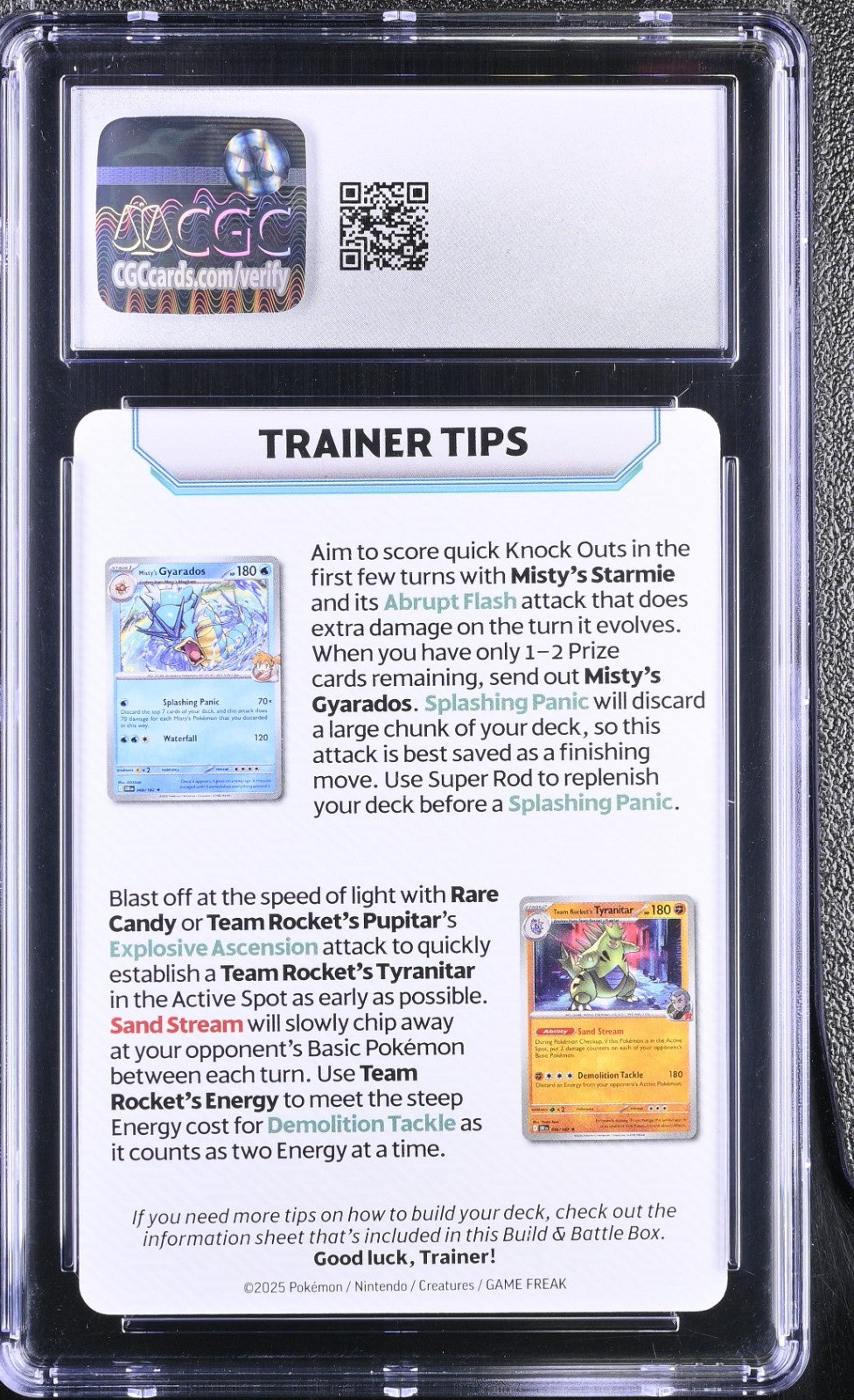 CGC 9 - Mewtwo & Giovanni Trainer Tips Insert Card - Pokemon Destined Rivals