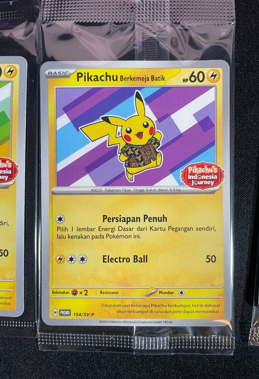 Pikachu Berkemeja Batik 101 154 155 190/SV-P Pokemon Indonesian Exclusive SEALED