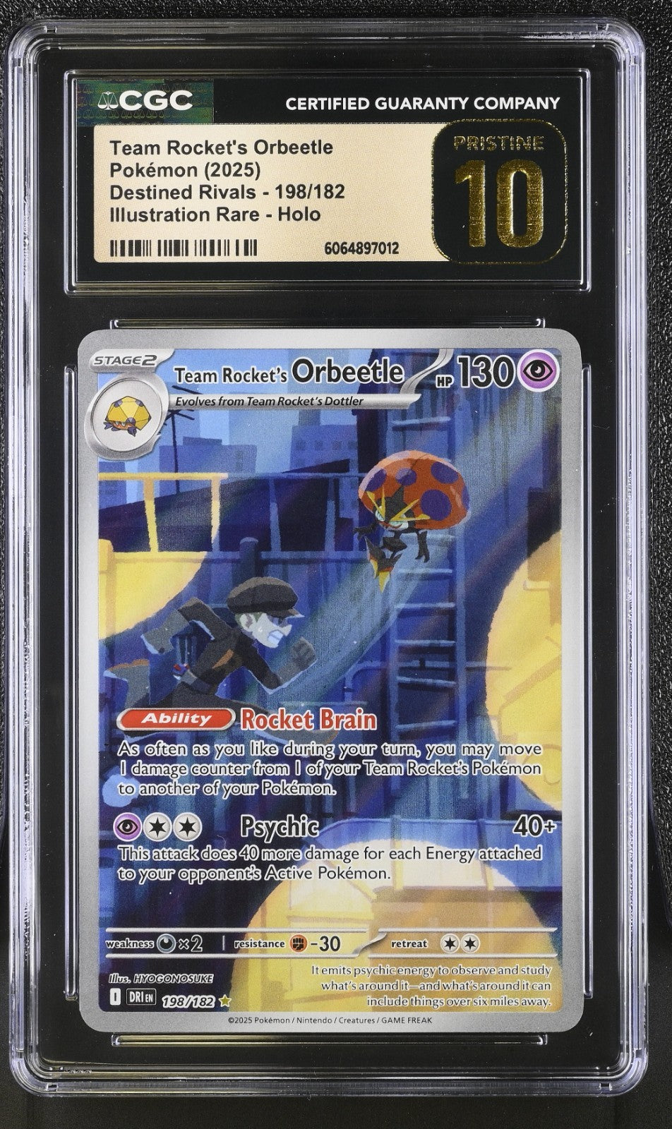 CGC 10 Pristine - Team Rocket's Orbeetle 198/182 IR - Pokemon Destined Rivals