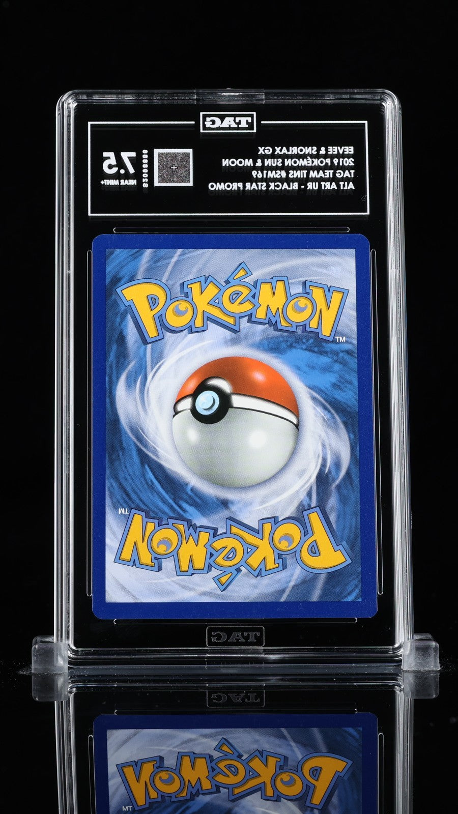 TAG 7.5 Eevee & Snorlax GX SM169 Black Star Promo Sun & Moon Tag Team Tin Komiya
