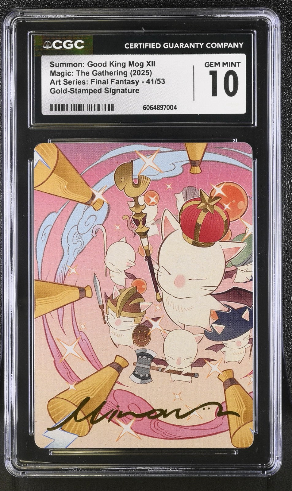 CGC 10 - Good King Mog XII 41/53 Stamped Signature Final Fantasy MTG Art Series