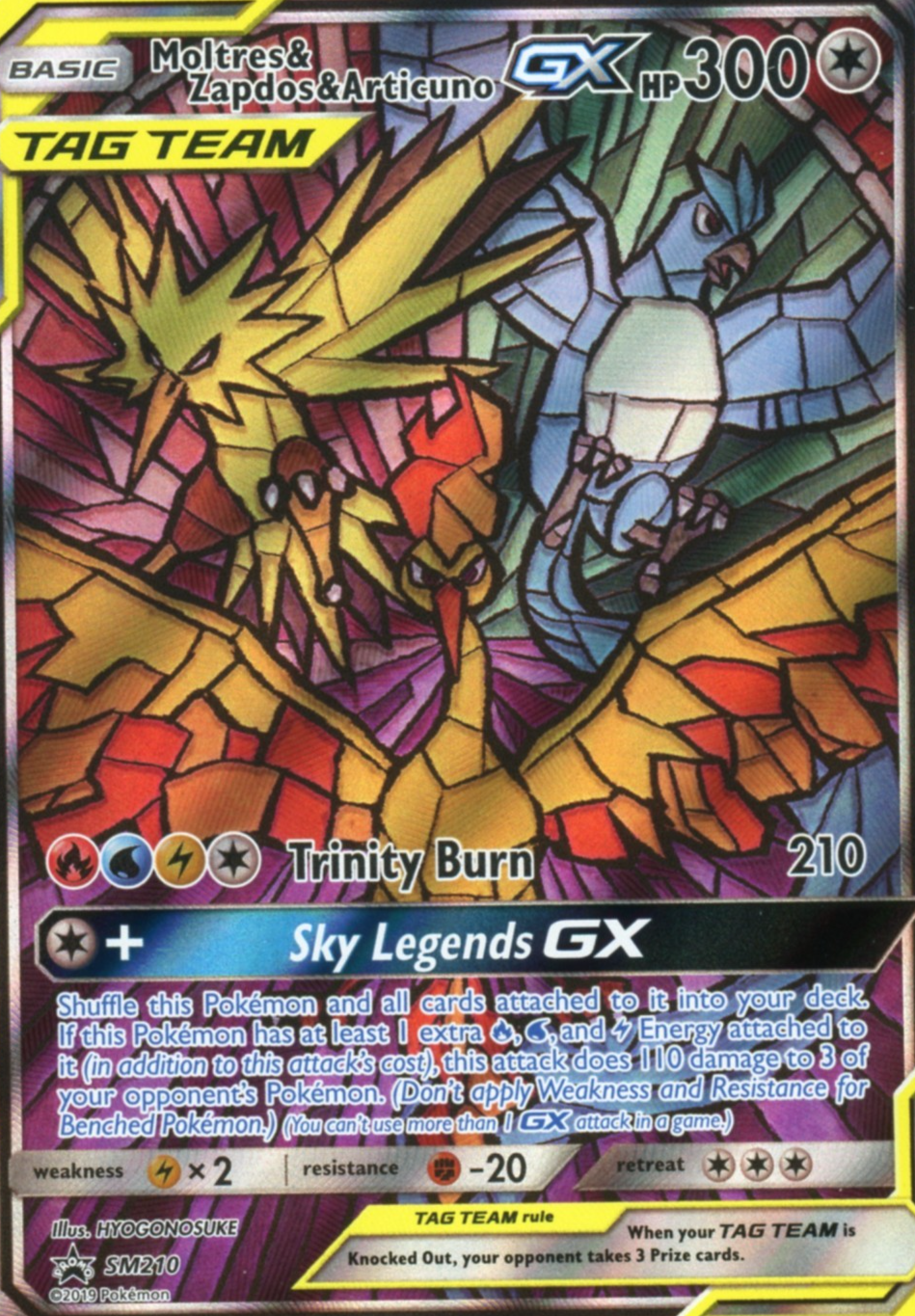 Moltres & Zapdos & Articuno GX SM210 Promo - Pokemon Hidden Fates ETB - LP