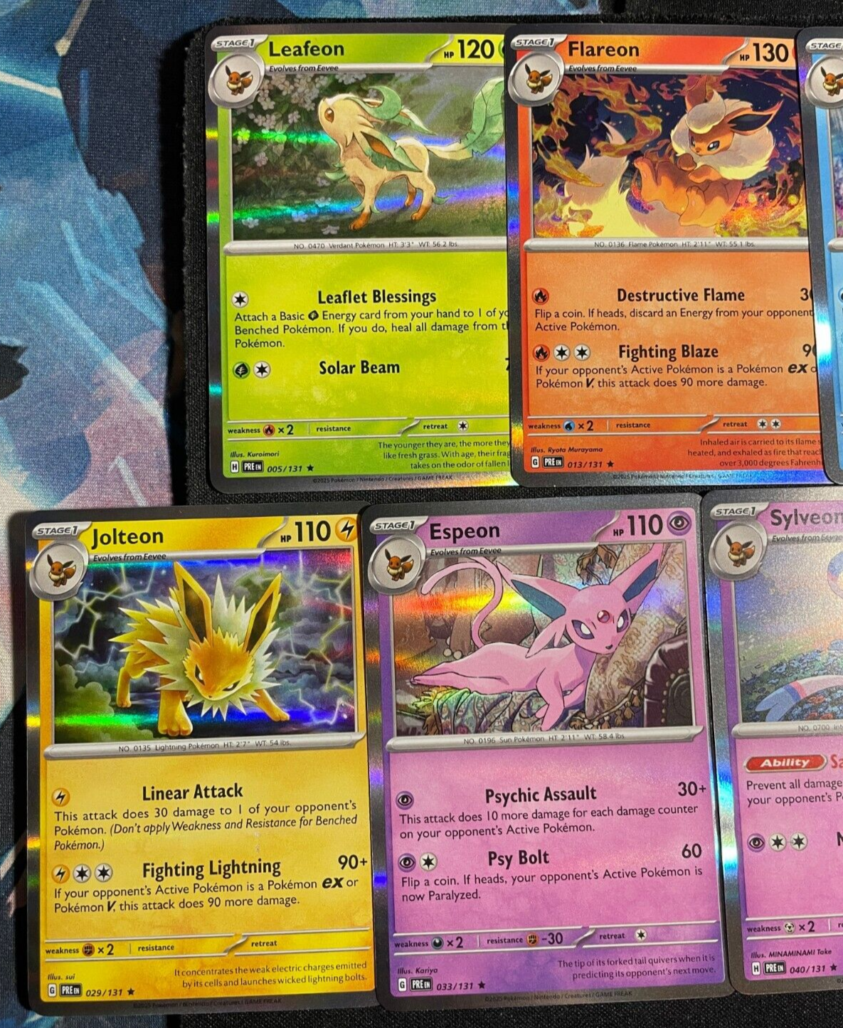 All 8 Eeveelutions Holos & Non Holo Eevee Set - Prismatic Evolutions Pokemon TCG