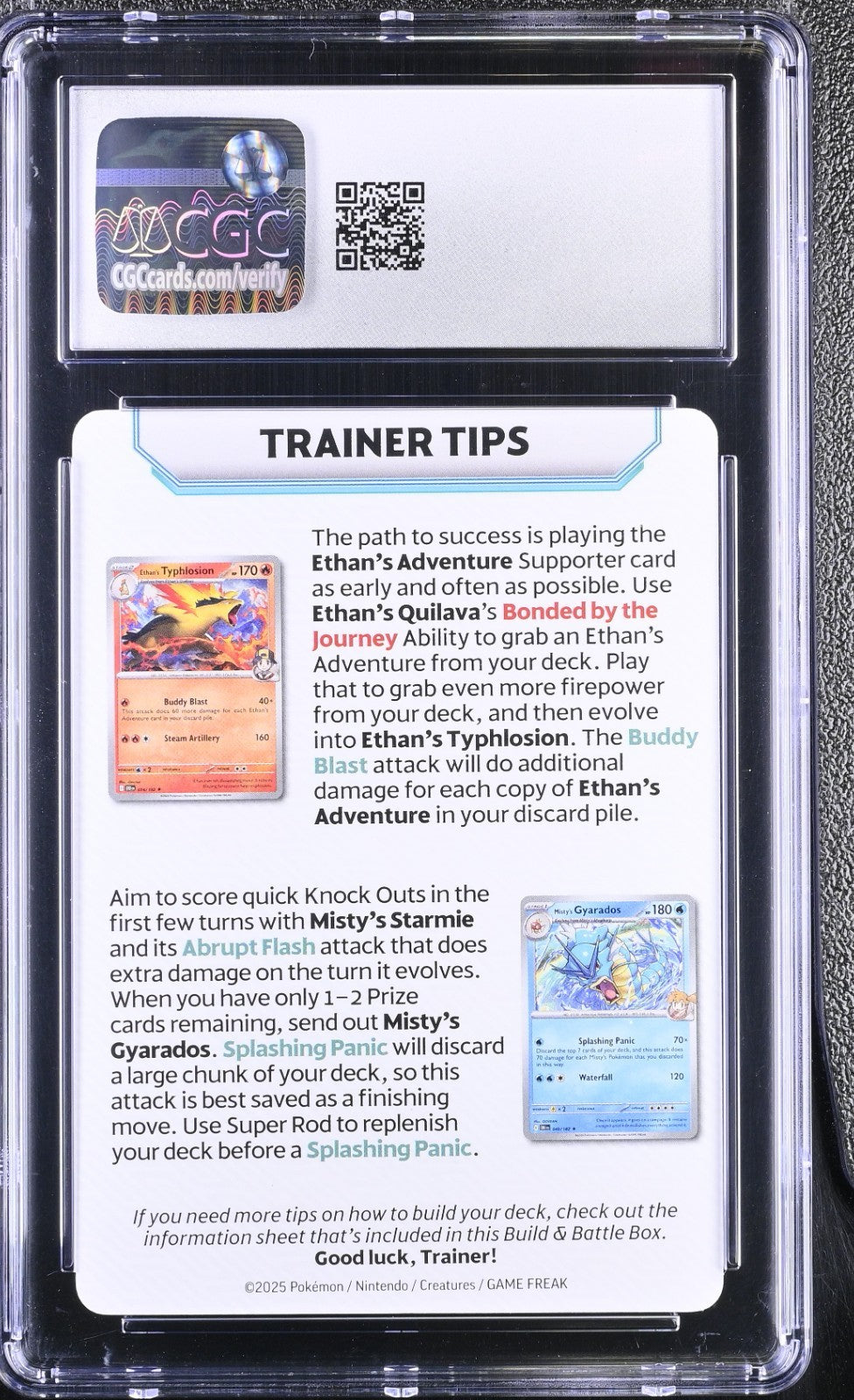 CGC 10 - Mewtwo & Giovanni Trainer Tips Insert Card Pokemon Destined Rivals Gem
