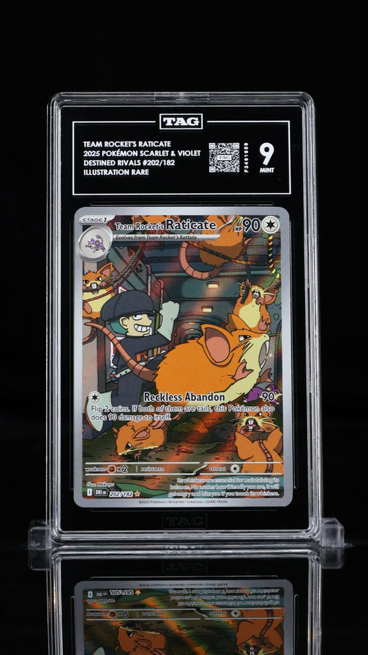TAG 9 - Team Rocket's Raticate 202/182 Illustration Rare Pokemon Destined Rivals