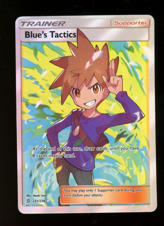 Blue's Tactics 231/236 Full Art Trainer - Pokemon Unified Minds Sun & Moon - LP