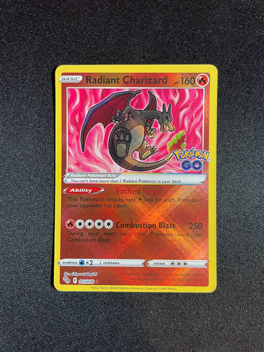 Radiant Charizard 011/078 Shiny Holo Rare - Pokemon GO English TCG - NM