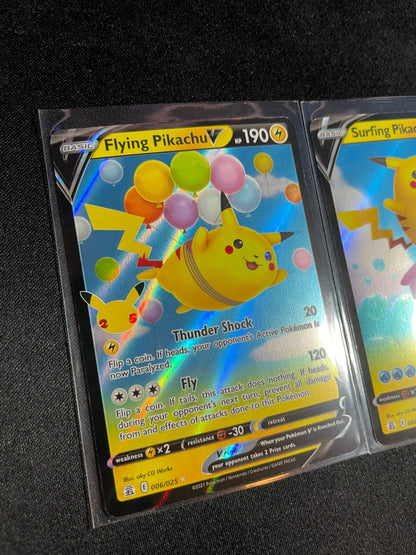 Flying Pikachu V 006/025 & Surfing Pikachu V 008/025 - Celebrations Pokemon 25th