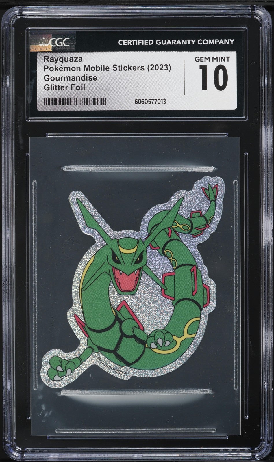CGC 10 - Rayquaza Glitter Foil  Pokemon Gourmandise Mobile Sticker 2023 Gem Mint