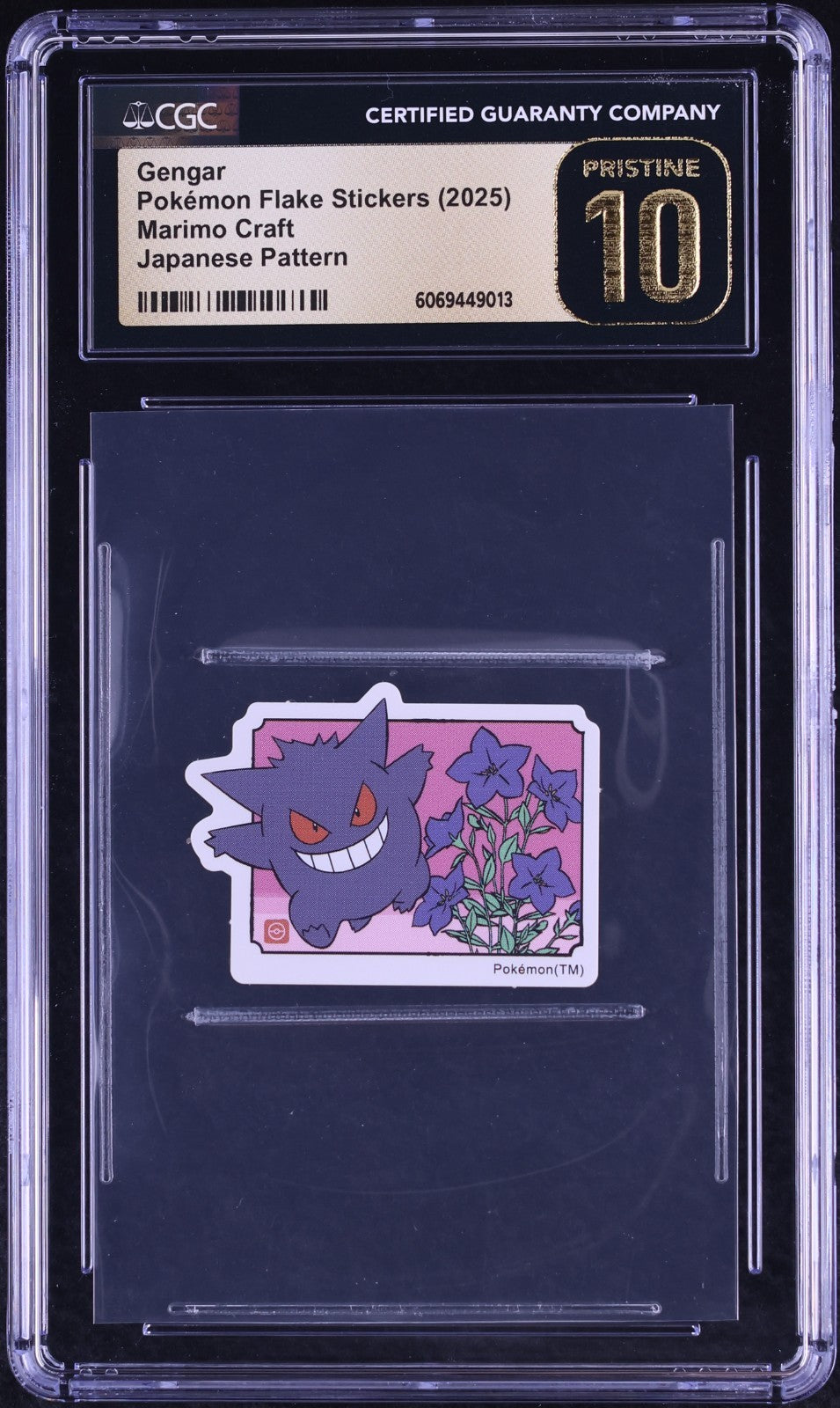 CGC 10 Pristine - Gengar Japanese Pattern Sticker - Pokemon Marimo Craft 2025