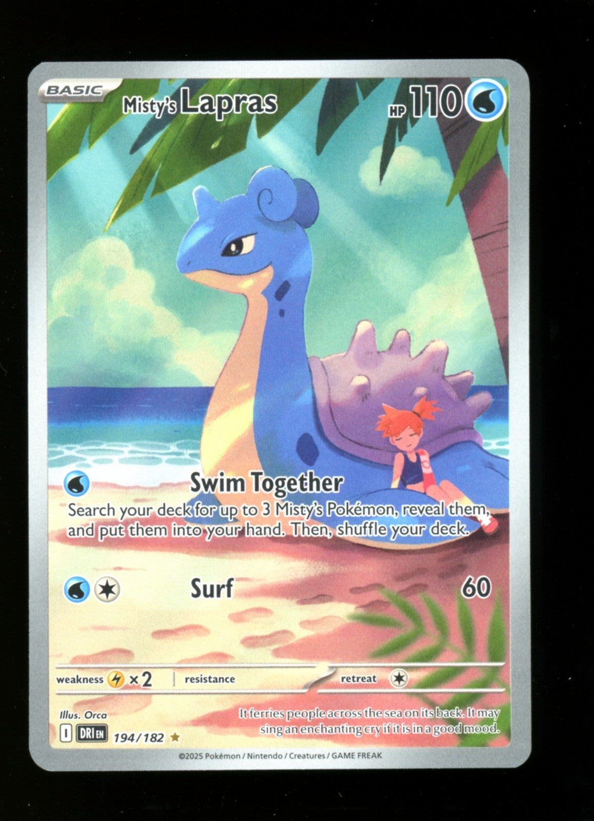 Misty's Lapras 194/182 Illustration Rare  Pokemon Destined Rivals Scarlet Violet