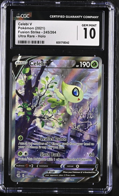 CGC 10 - Celebi V 245/264 Alternate Art - Pokemon Fusion Strike SWSH Gem Mint