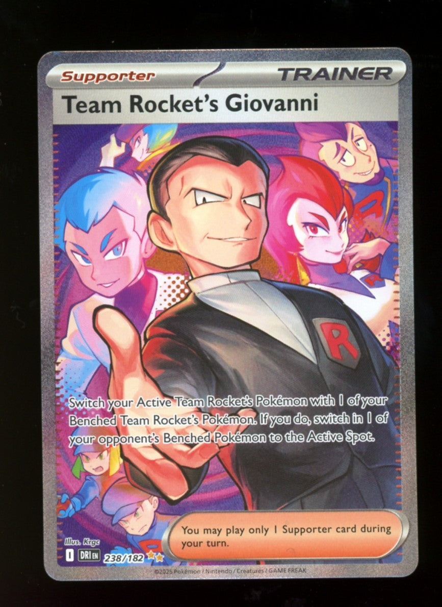 Team Rocket's Giovanni 238/182 Special Illustration Rare Pokemon Destined Rivals