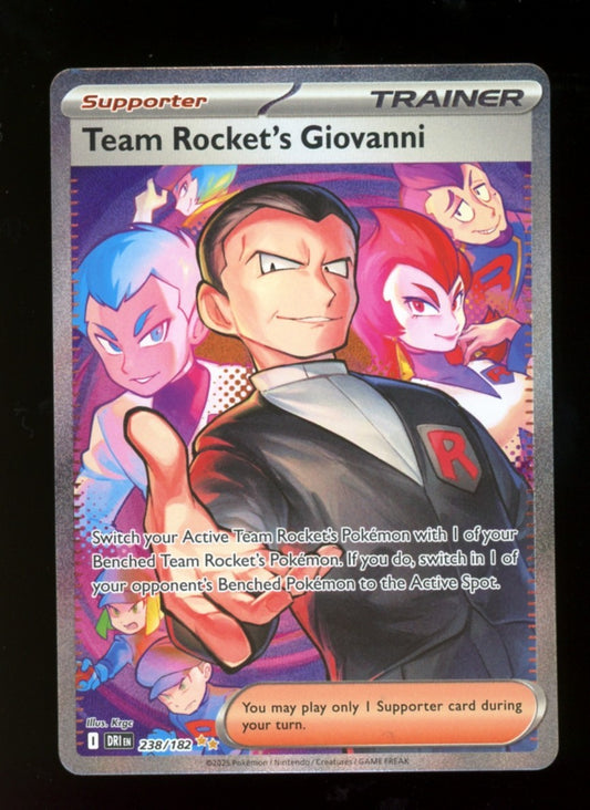 Team Rocket's Giovanni 238/182 Special Illustration Rare Pokemon Destined Rivals