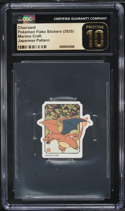 CGC 10 Pristine - Charizard Japanese Pattern Sticker - Pokemon Marimo Craft 2025