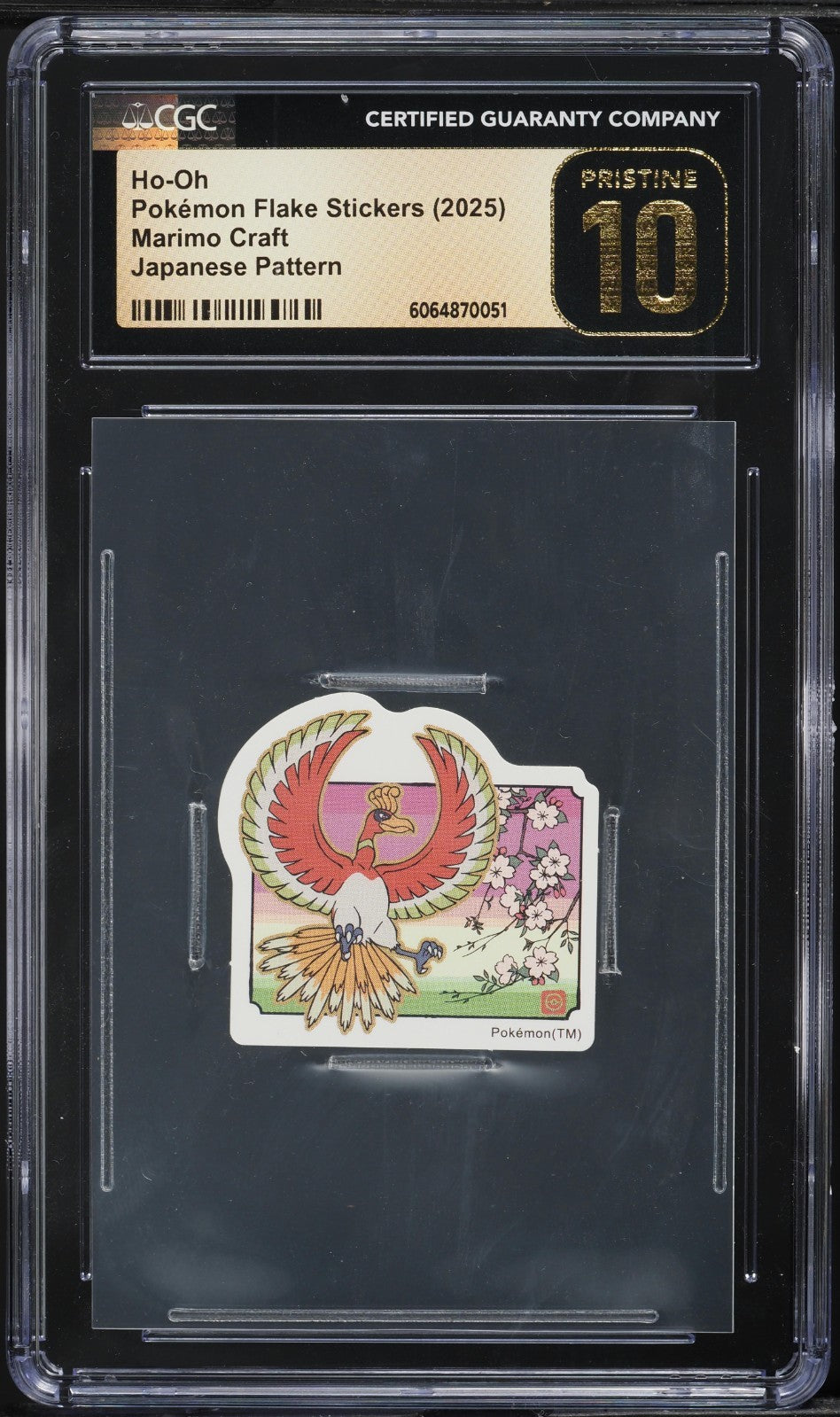 CGC 10 Pristine - Ho-Oh Japanese Pattern Sticker - Pokemon Marimo Craft 2025
