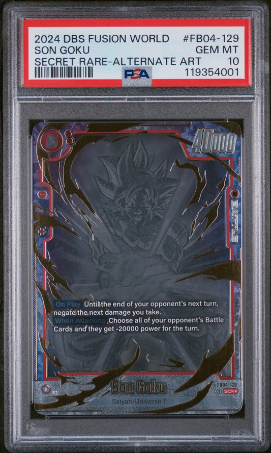 PSA 10 - Son Goku FB04-129 Secret Rare Alt. Art Dragon Ball Fusion World English
