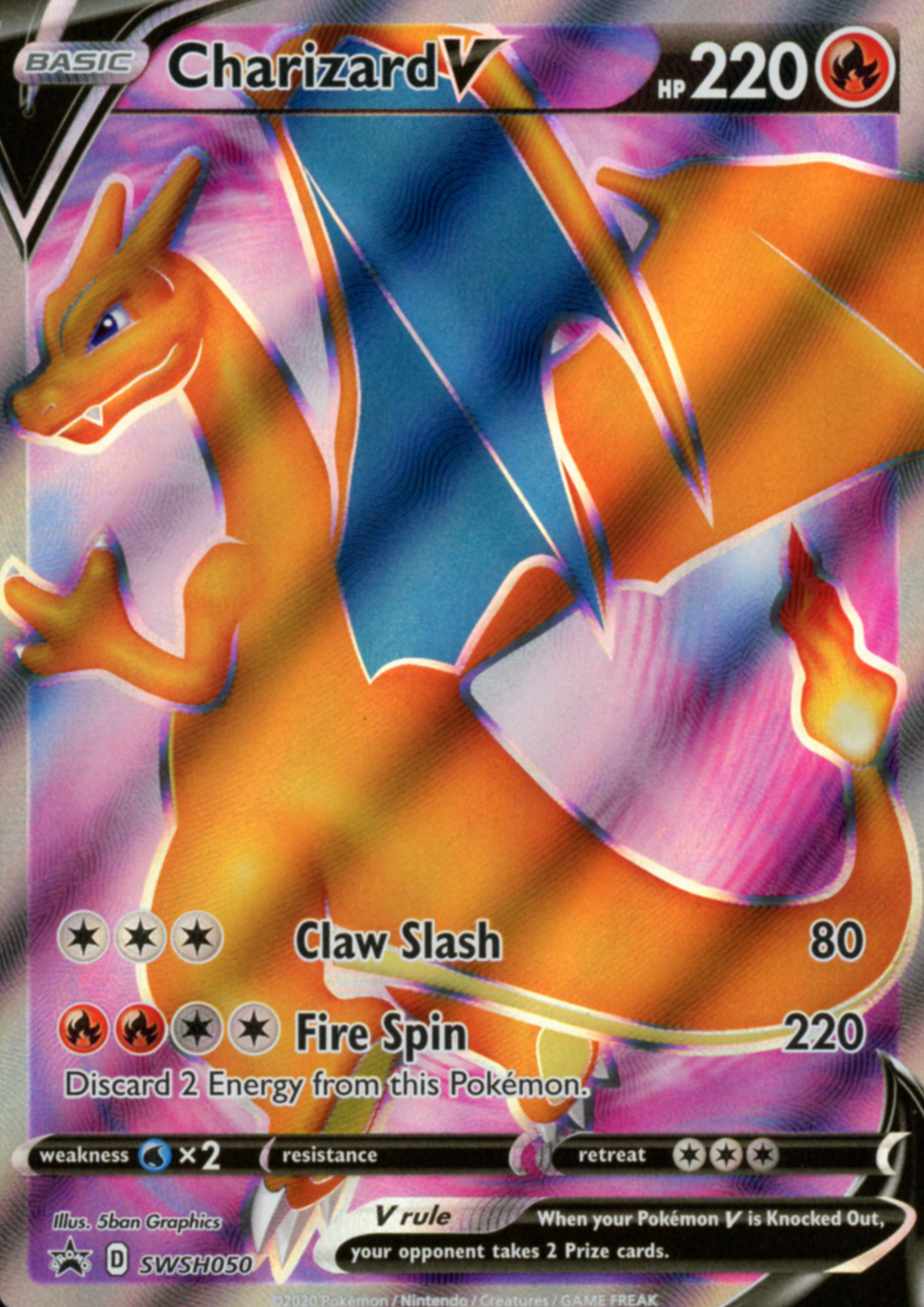 Charizard V SWSH050 ETB Promo - Champion's Path Pokemon Sword & Shield - NM