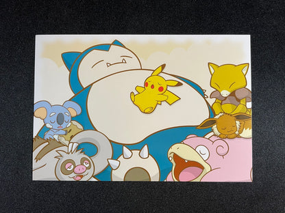 Pokemon Center Postcard - Sleeping Pikachu Snorlax & Friends - 5.8" x 4" NM