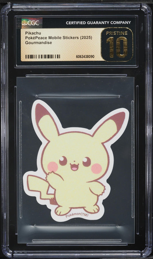CGC 10 Pristine - Waving Pikachu - Pokemon PokePeace Mobile Sticker 2025