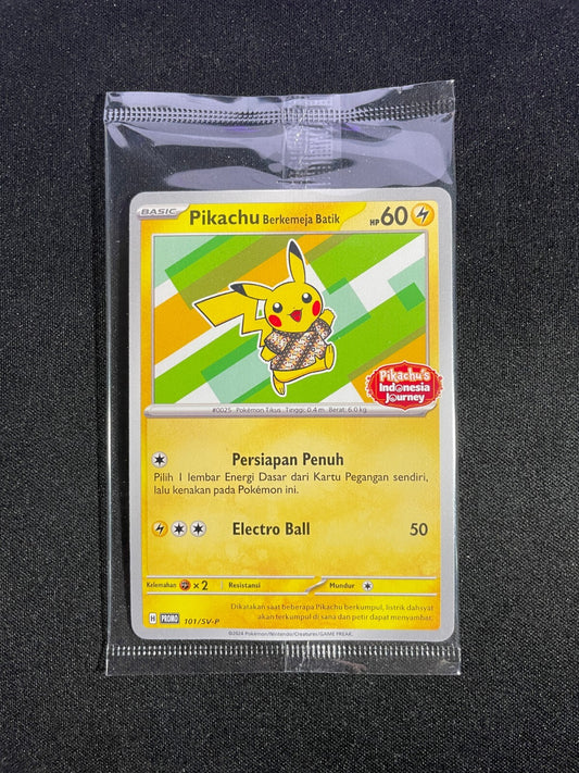 Pikachu Berkemeja Batik 101/SV-P Promo - Pokemon Indonesian Exclusive - SEALED