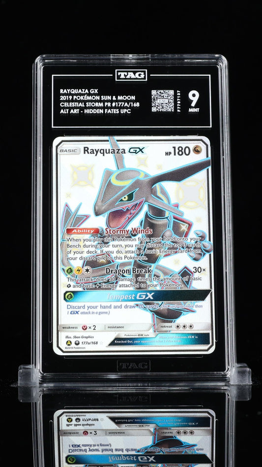 TAG 9 - Rayquaza GX 177a/168 Shiny Alternate Art Hidden Fates Pokemon Sun & Moon
