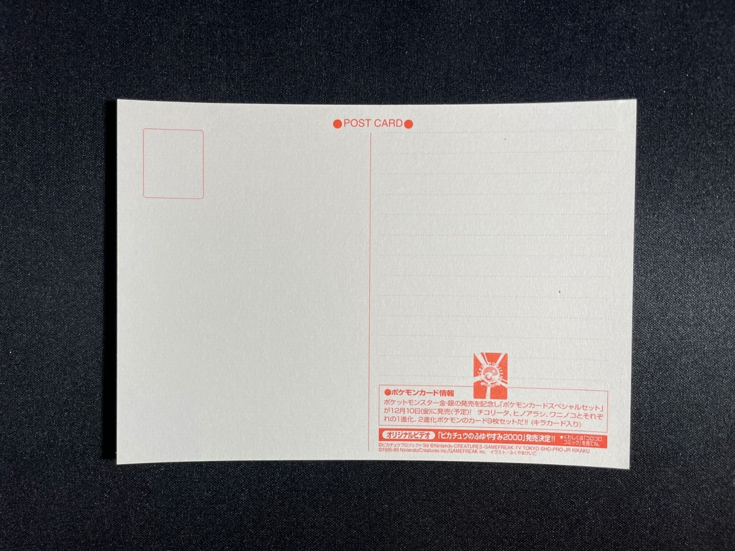 Pokemon Gold Postcard - Pikachu & Friends In the Rain - Keiko Fukuyama 1999 - LP