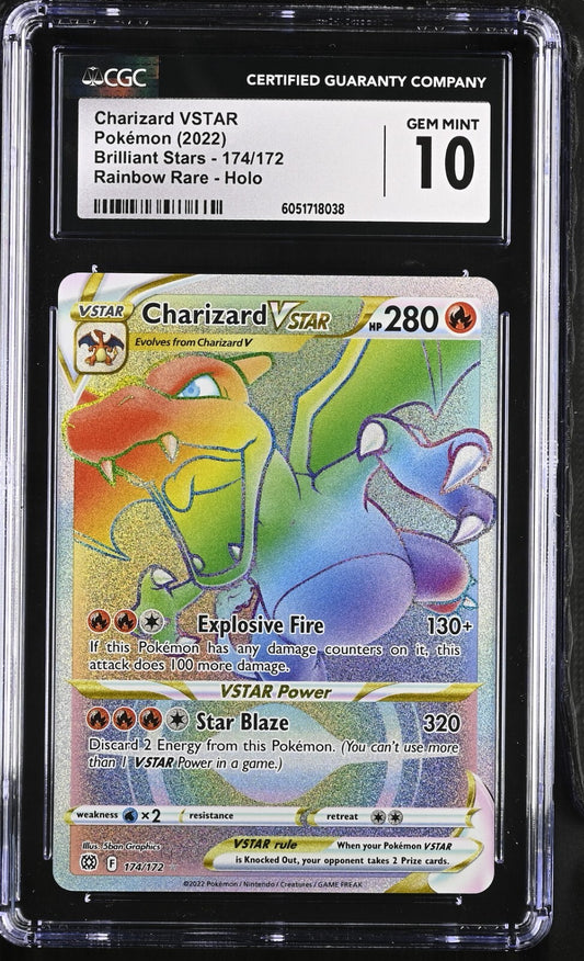 CGC 10 - Charizard VSTAR 174/172 Secret Rare - Brilliant Stars Pokemon Gem Mint