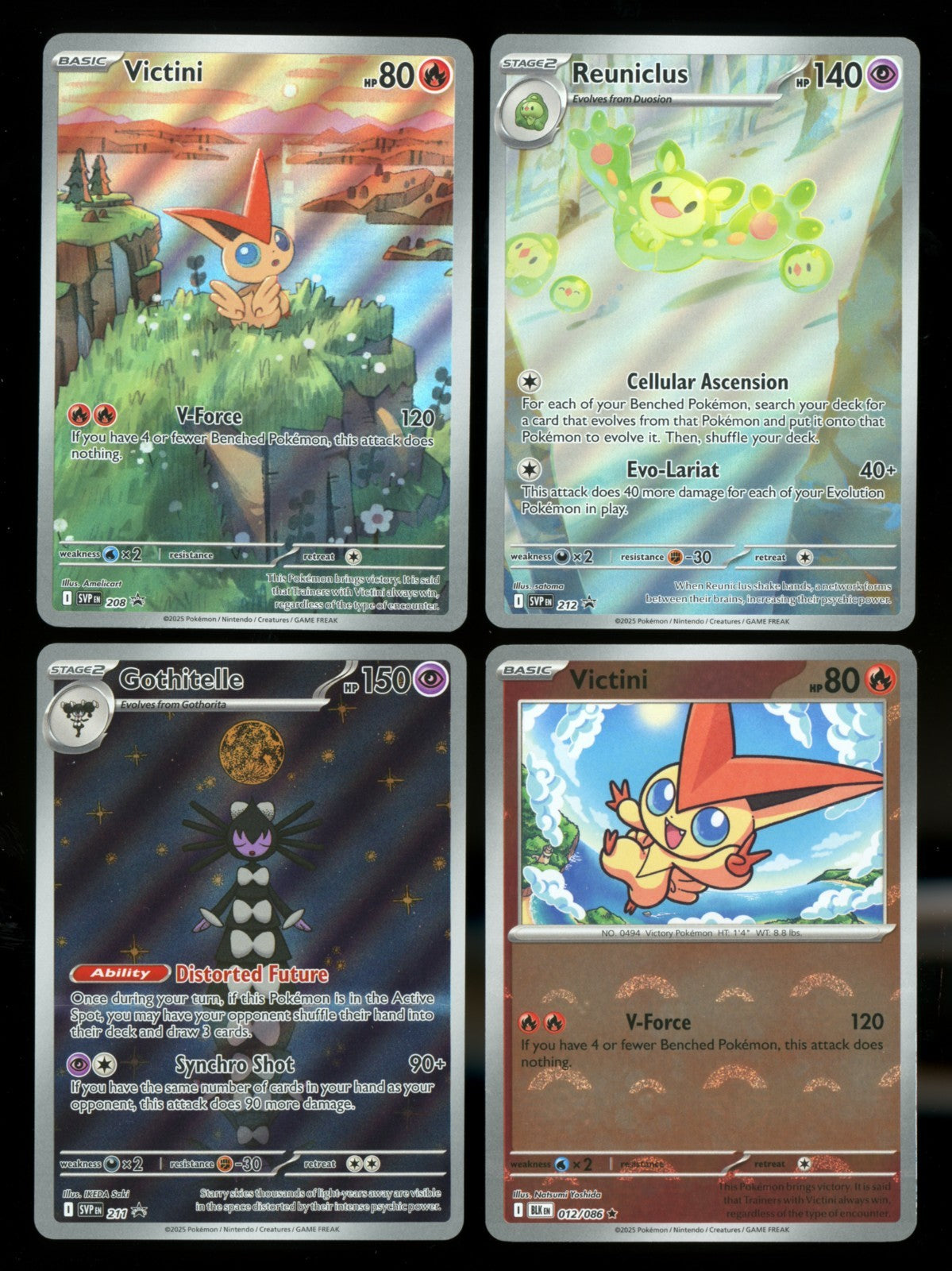 Victini 208 Reuniclus 212 Gothitelle 211 SVP Promos - Pokemon Black & White - NM