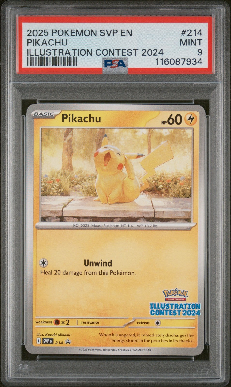 PSA 9 Set Feraligatr Pikachu 214 Toxtricity ex Pokemon Illustration Contest 2024