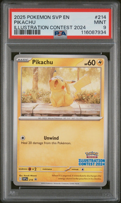 PSA 9 Set Feraligatr Pikachu 214 Toxtricity ex Pokemon Illustration Contest 2024