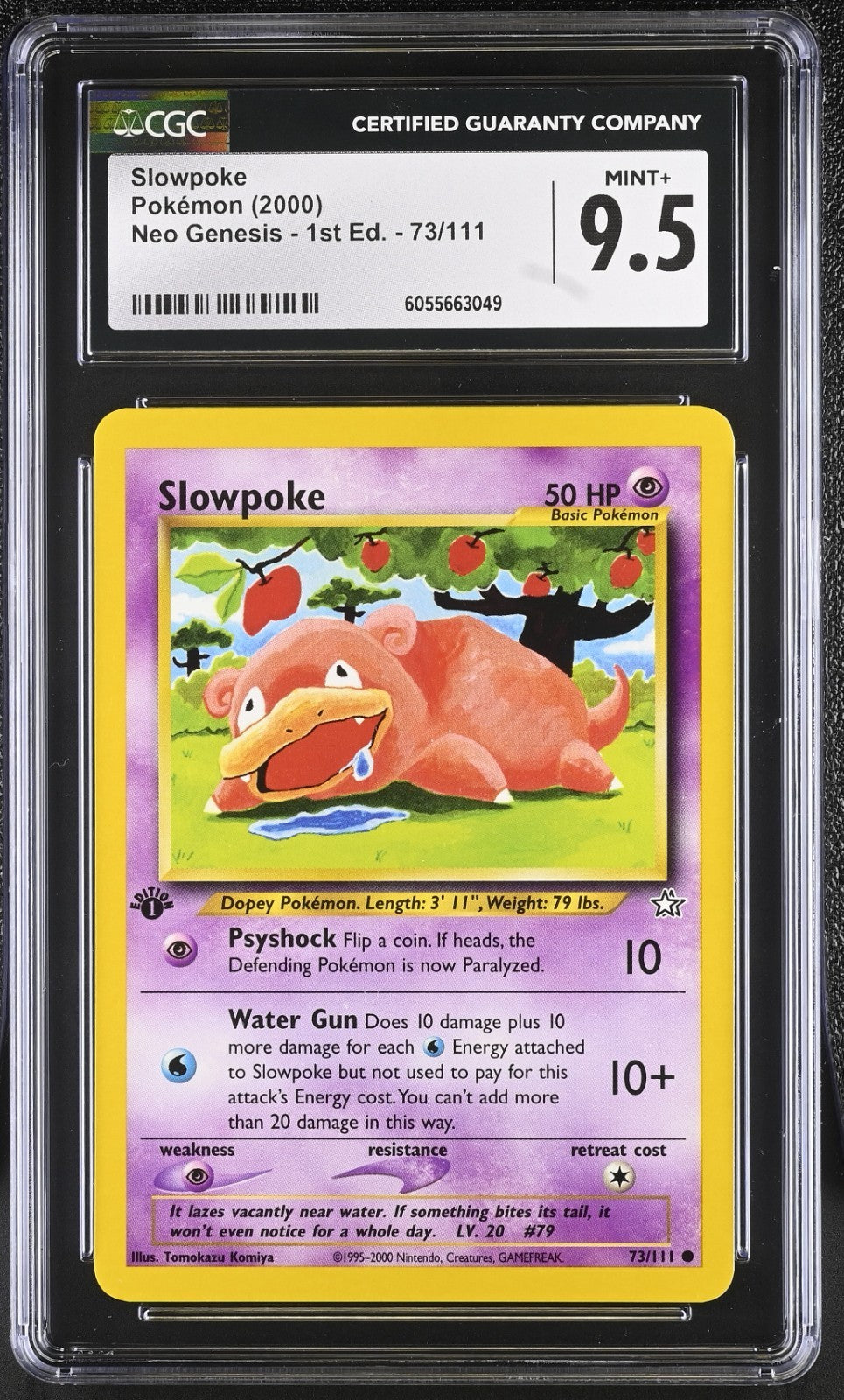 CGC 9.5 - Slowpoke 73/111 1st Edition Common - Pokemon Neo Genesis WOTC Vintage