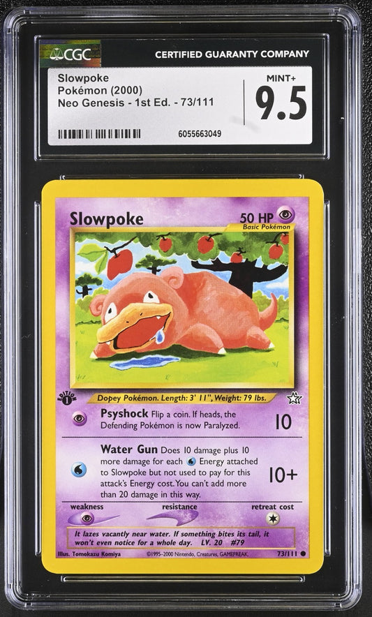 CGC 9.5 - Slowpoke 73/111 1st Edition Common - Pokemon Neo Genesis WOTC Vintage