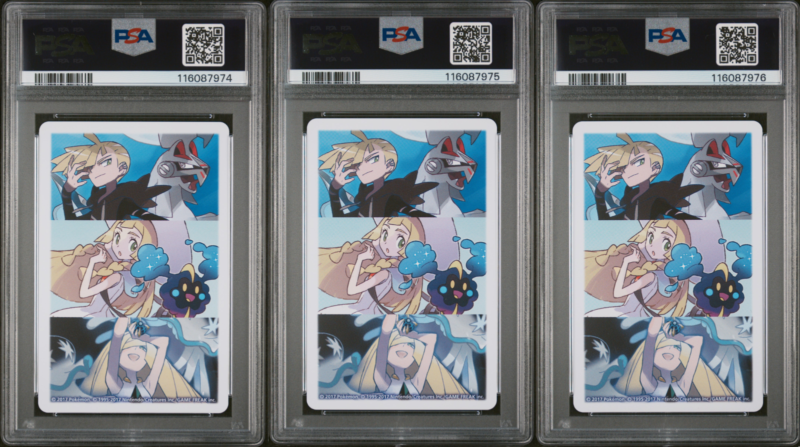 PSA 10 Sequential - Lillie Cosmog Lunala & Solgaleo Clubs Set - Pokemon Poker