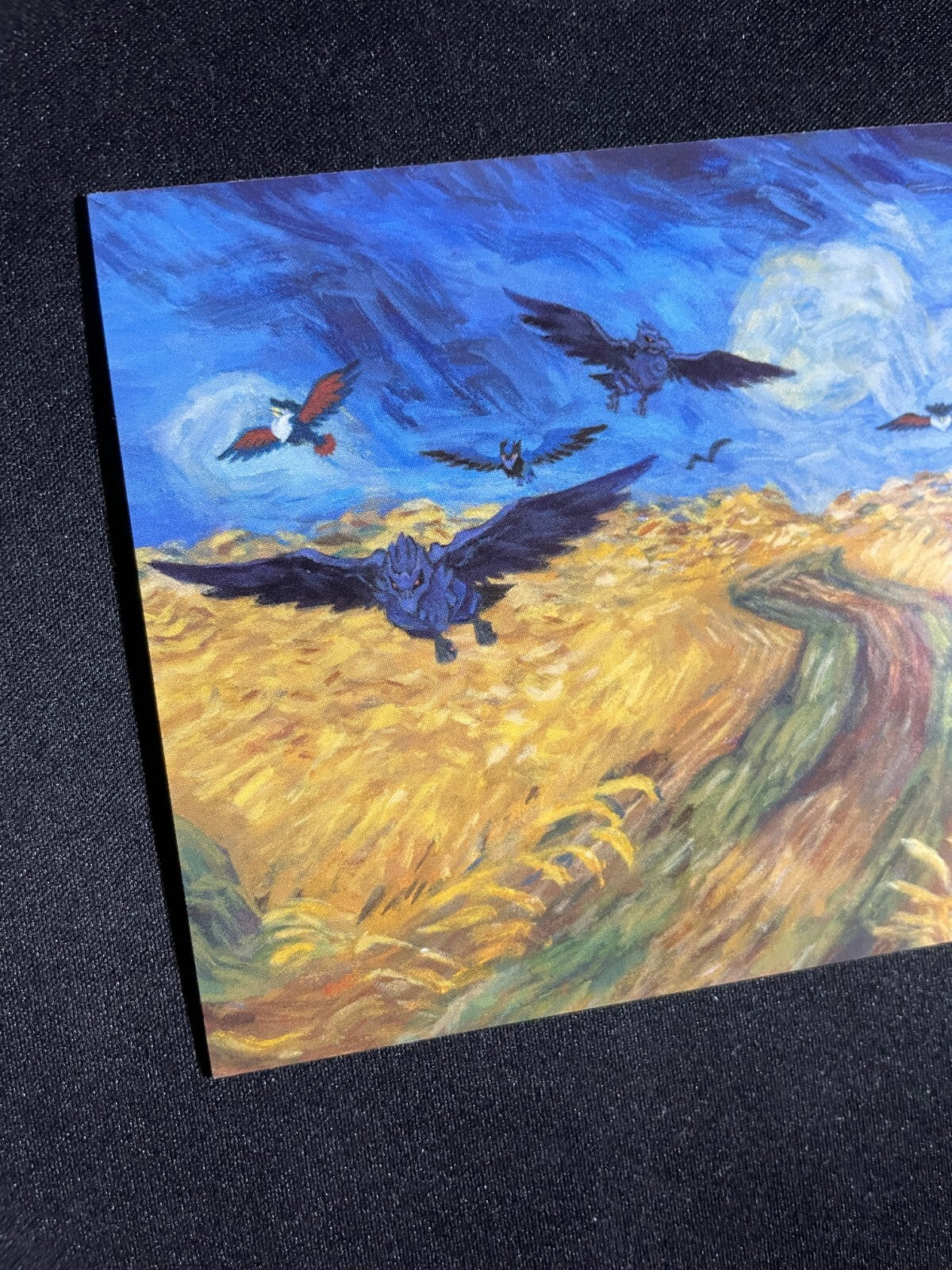 Pokemon Center Online Van Gogh Postcards - Corviknight Wheatfield - 6" x 4" NM