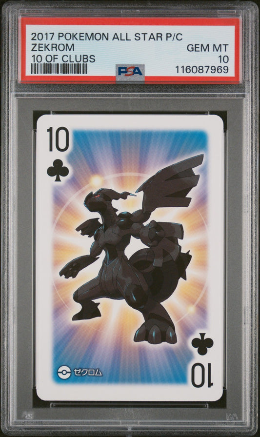 PSA 10 - Zekrom 10 of Clubs - Pokemon All Star Poker Playing Card 2017 POP 5!