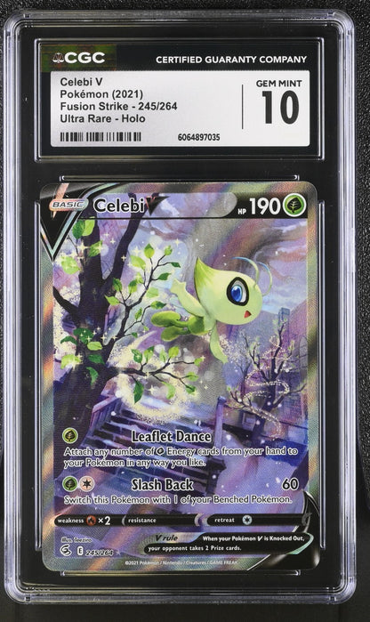 CGC 10 - Celebi V 245/264 Alternate Art - Pokemon Fusion Strike SWSH Gem Mint B