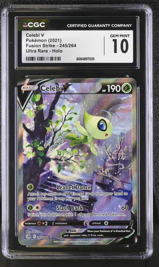 CGC 10 - Celebi V 245/264 Alternate Art - Pokemon Fusion Strike SWSH Gem Mint B