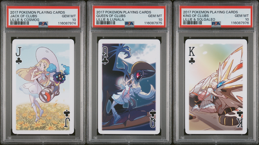 PSA 10 Sequential - Lillie Cosmog Lunala & Solgaleo Clubs Set - Pokemon Poker
