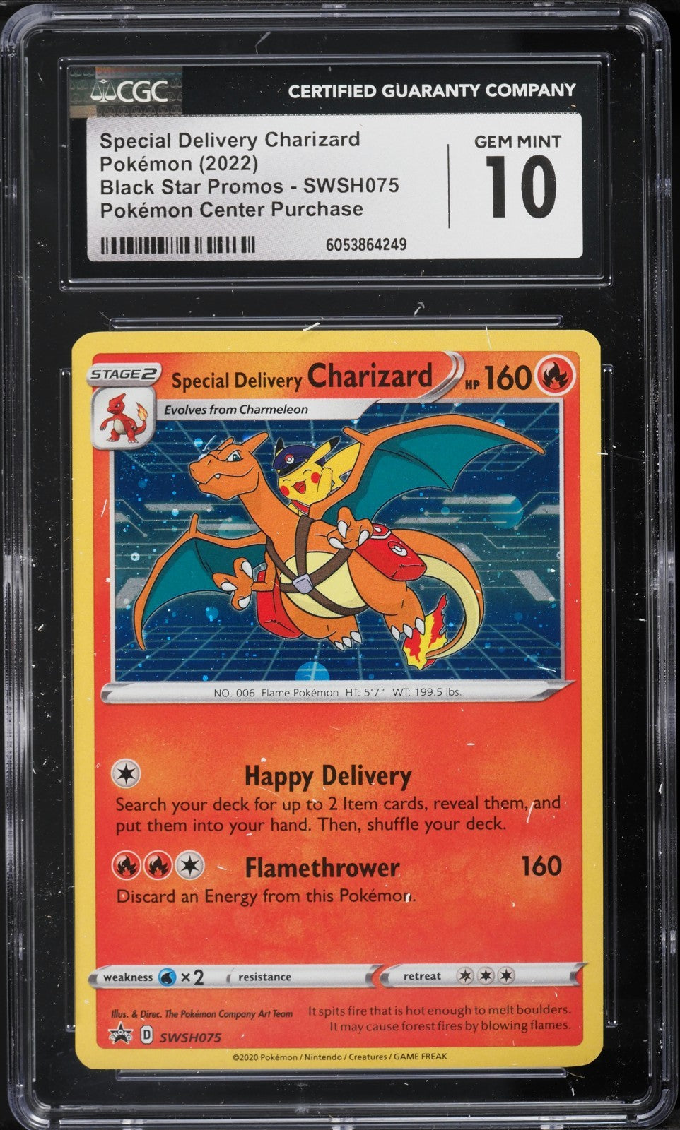 CGC 10 - Special Delivery Charizard SWSH075 Holo Black Star Promo Pokemon Center