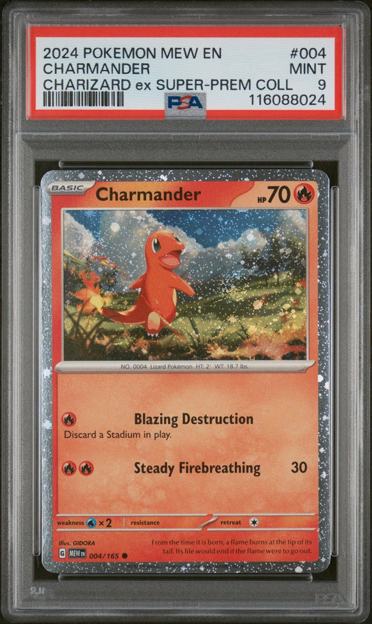 PSA 9 - Charmander 004/165 Cosmos Holo Promo - Pokemon Charizard SPC Premium