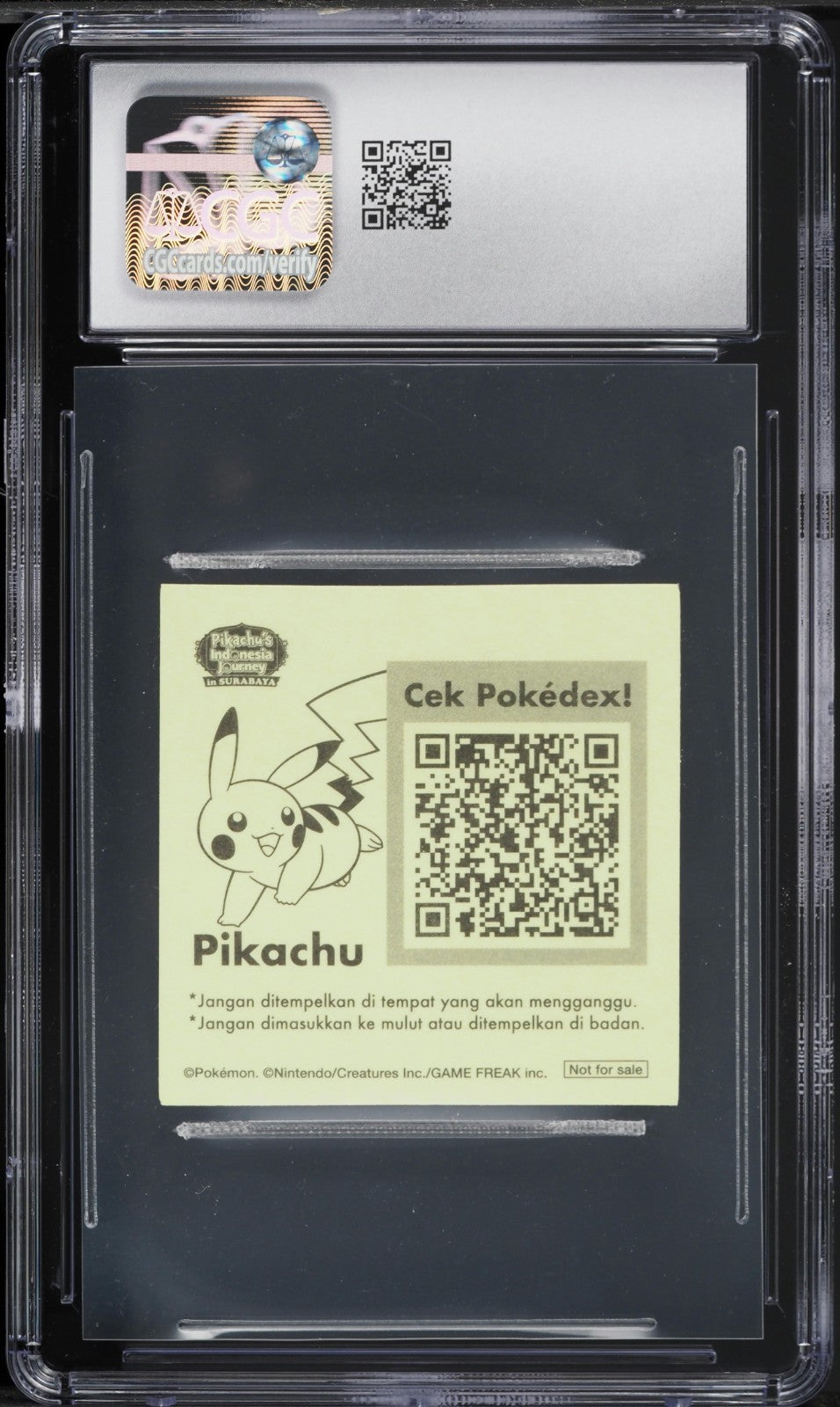 CGC 10 - Pikachu in Batik Shirt Surabaya Sticker - Pokemon Indonesian Exclusive