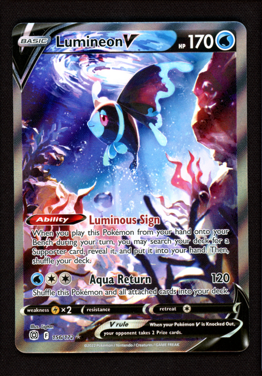 Lumineon V 156/172 Alternate Art - Brilliant Stars Pokemon Sword & Shield - LP
